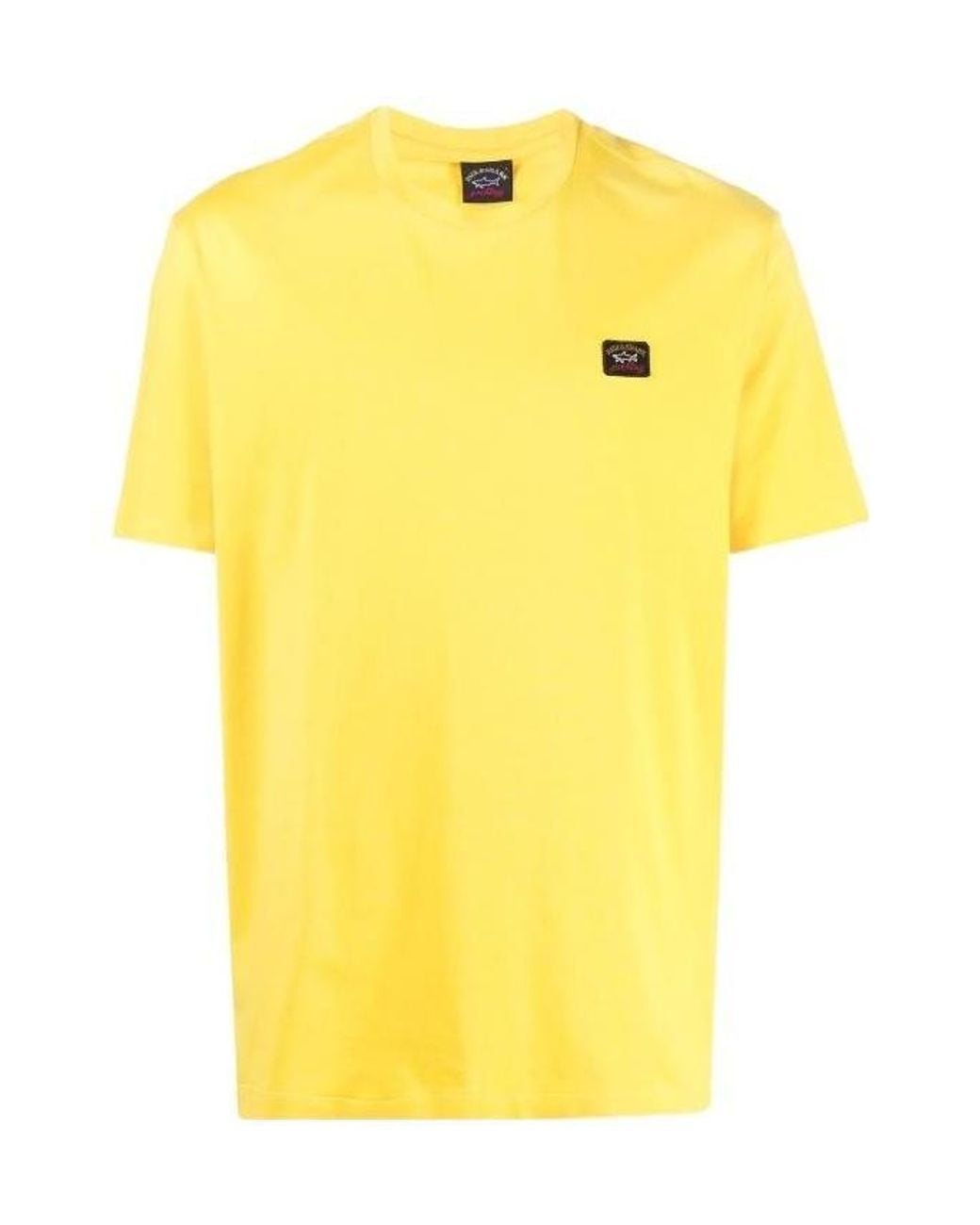 Paul & Shark Yellow Logo-Patch Round Neck T-Shirt for men