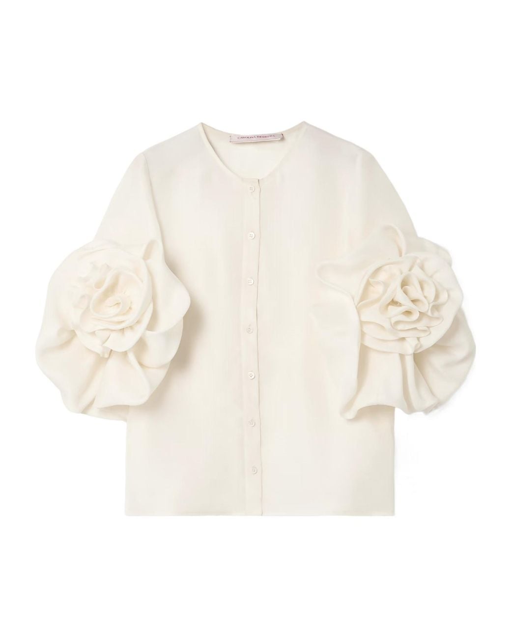 Carolina Herrera White Pleated Shirt