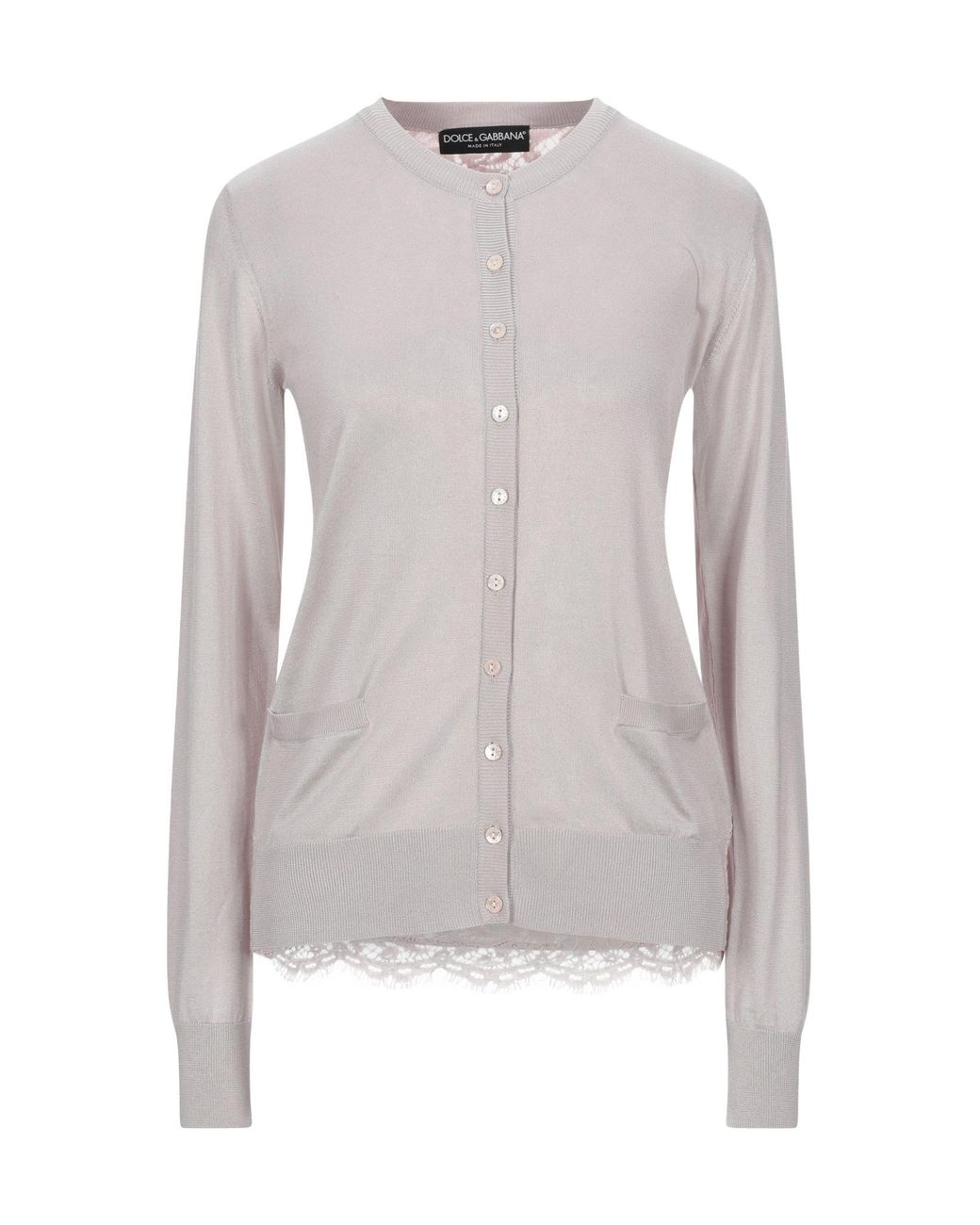 Dolce & Gabbana Gray Lace Knit Cardigan