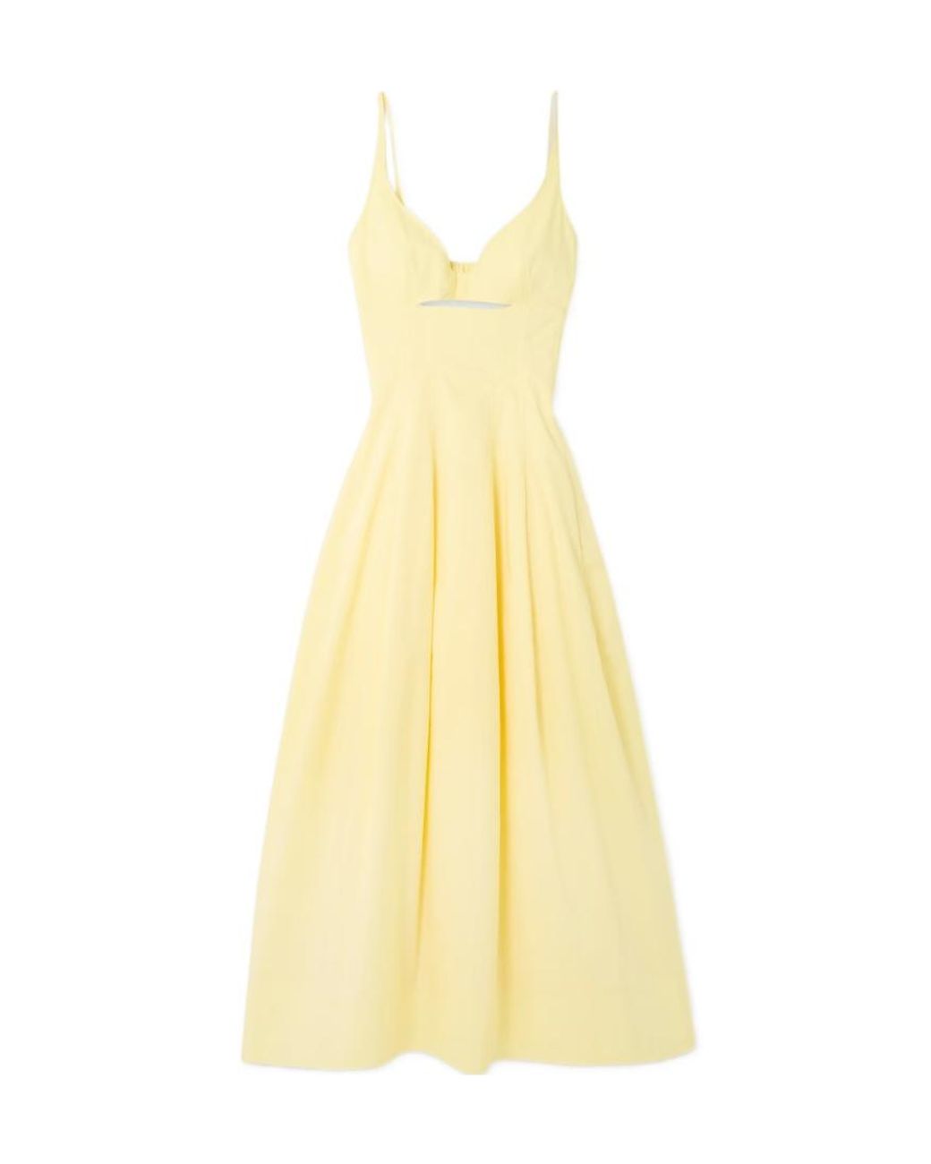 Jonathan Simkhai Yellow Maddy Cutout-Detail Midi Dress