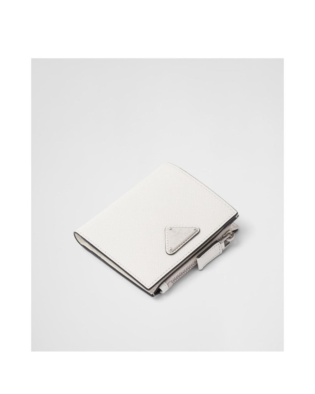 Prada White Small Saffiano Leather Wallet for men