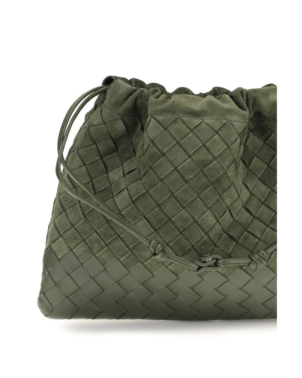 Bottega Veneta Green Medium Intrecciato Clutch Bag