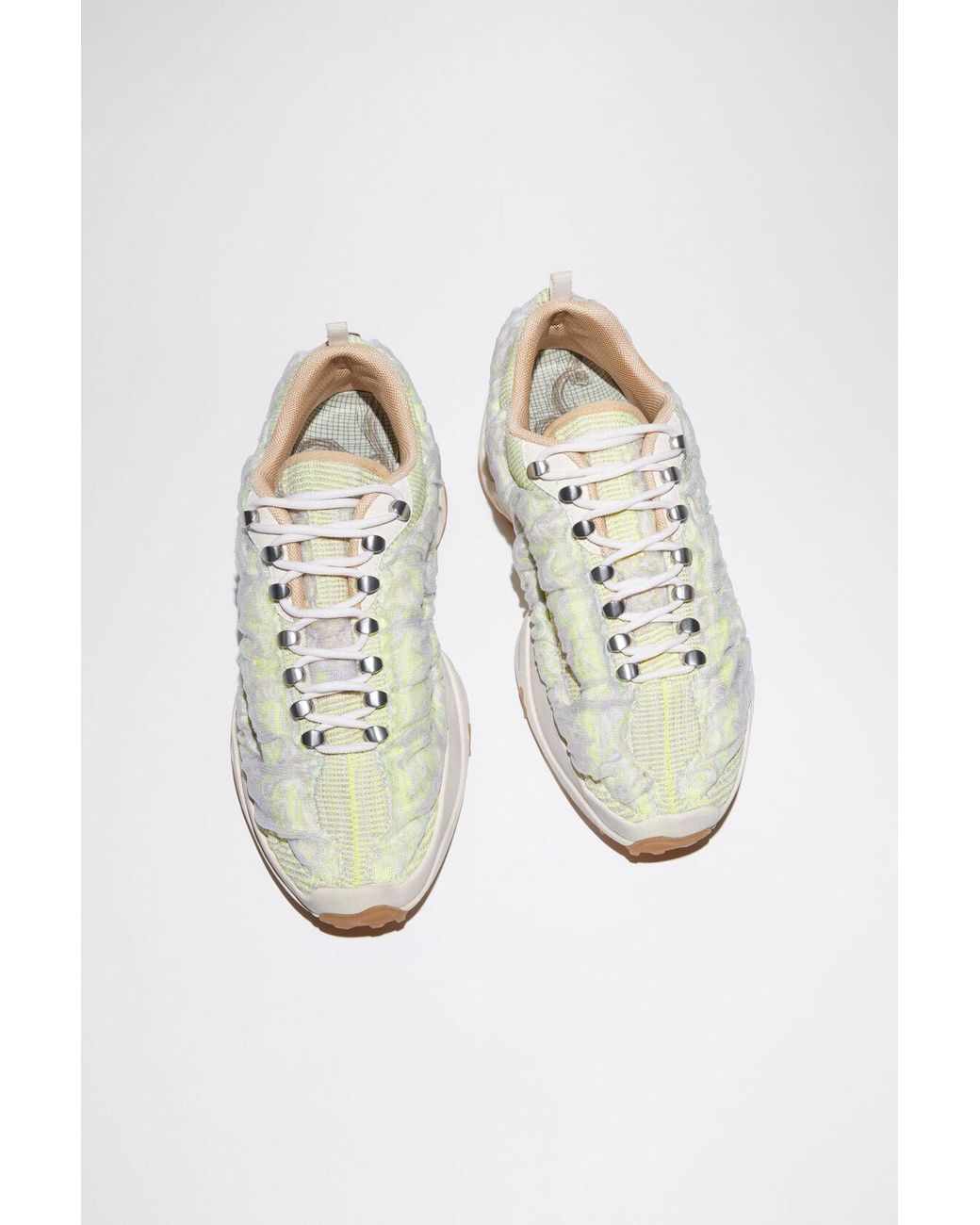 Acne White Bubba Lace-Up Sneakers for men