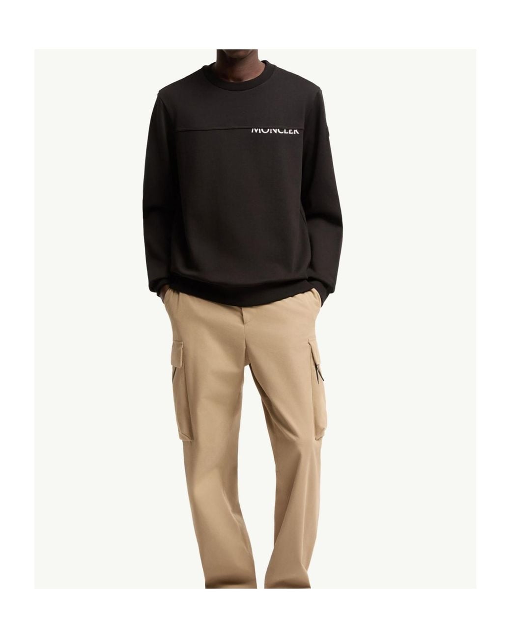 Moncler Black Logo Panel Sweatshirt for men