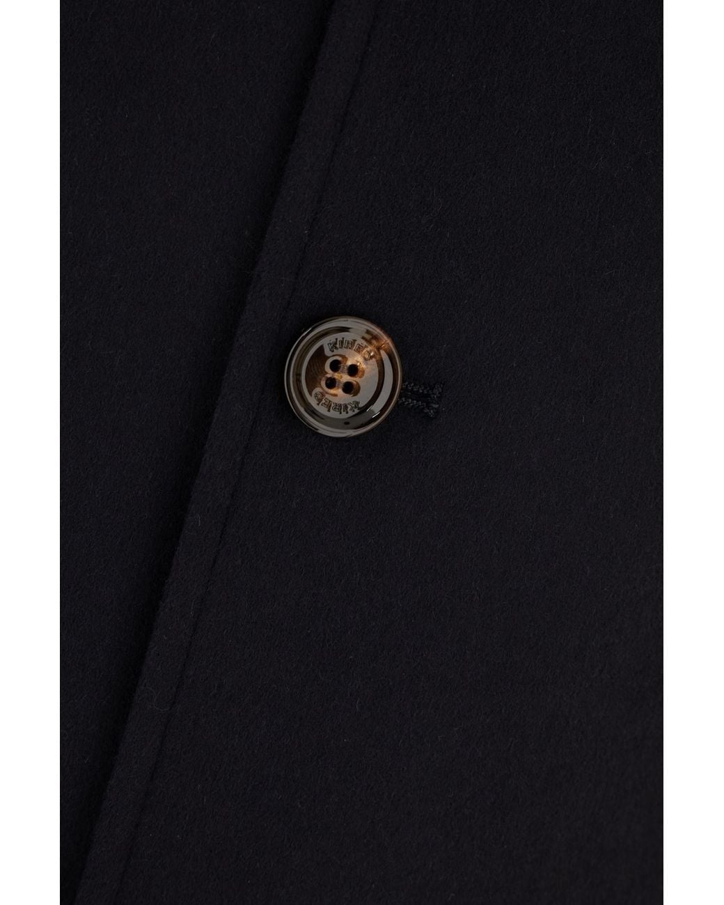 KIRED Blue Cashmere Button-Up Coat for men