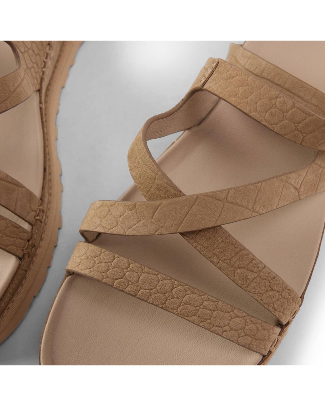 Ugg Natural Goldengaze Wraparound Flat Sandals