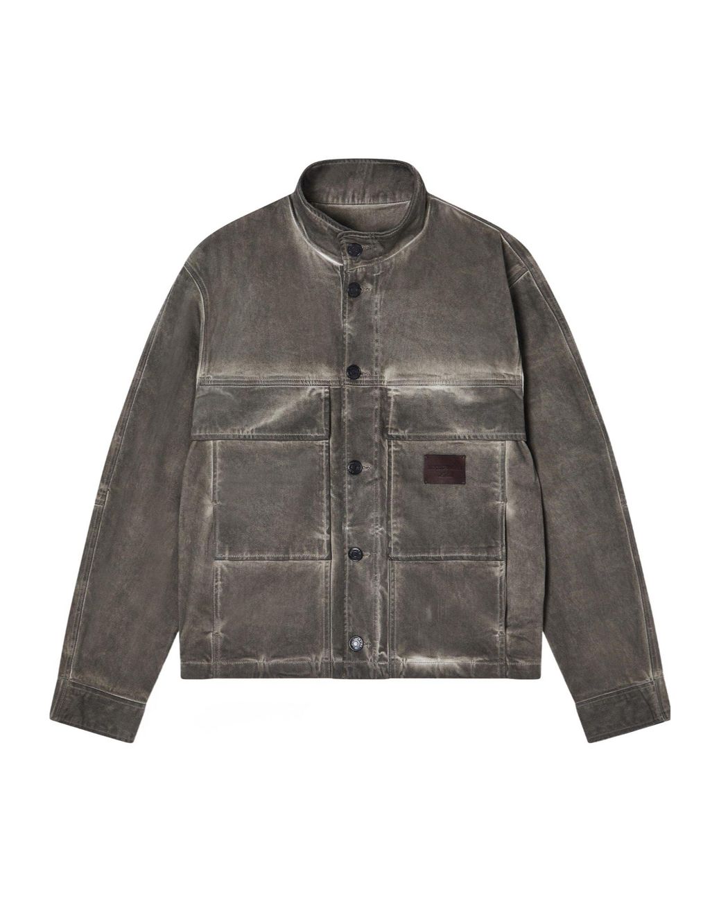 Emporio Armani Gray Stand-Collar Workwear Jacket for men