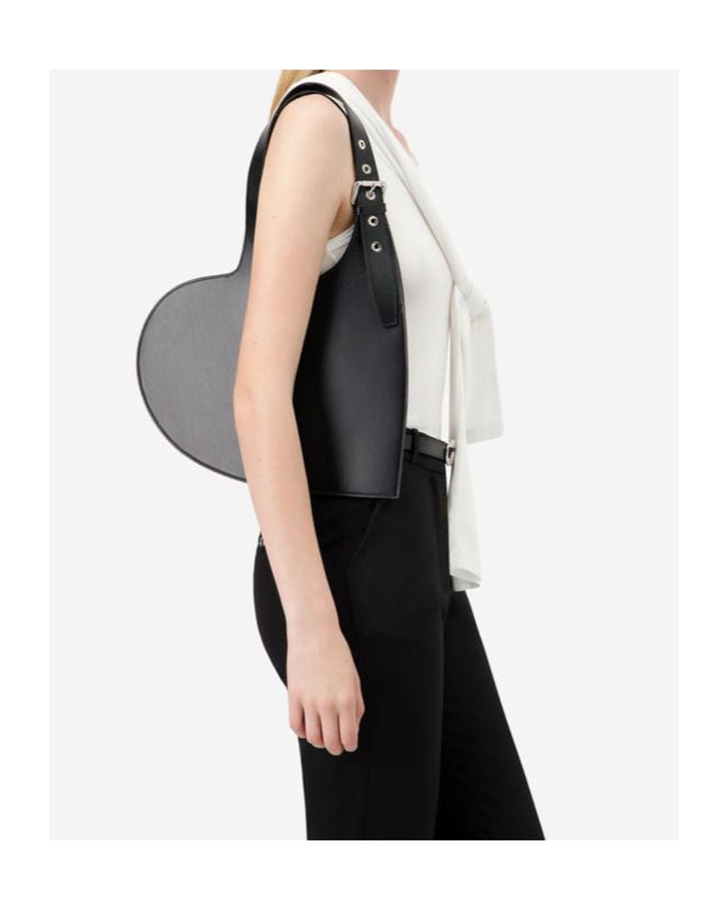 Coperni Black Belt Heart Tote Bag