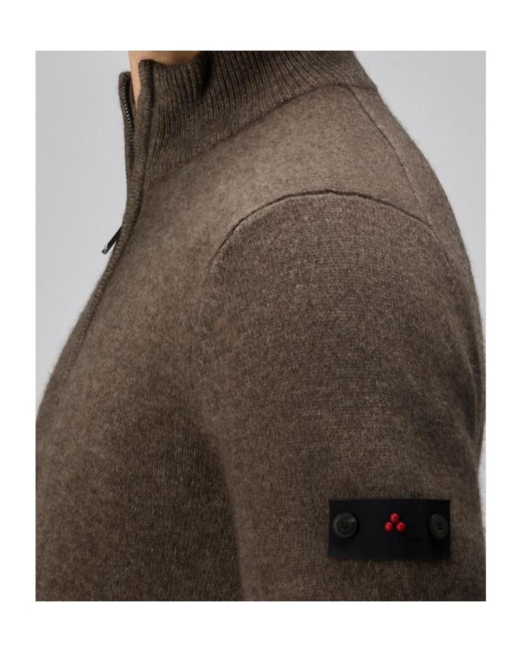 Peuterey Brown Trebe Half-Zip Knitwear for men
