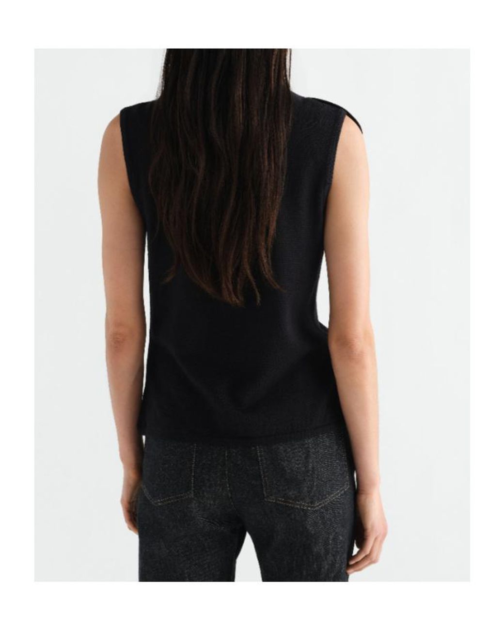 Lemaire Blue Scarf Detailed Sleeveless Cardigan