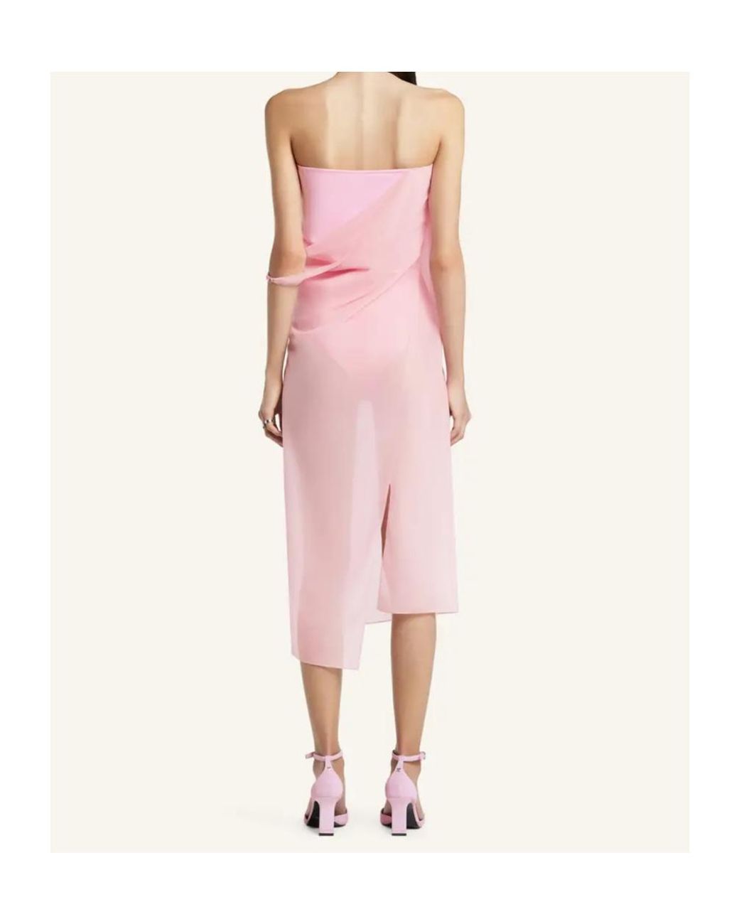 Courreges Pink Courrèges Draped Jersey Bustier Dress