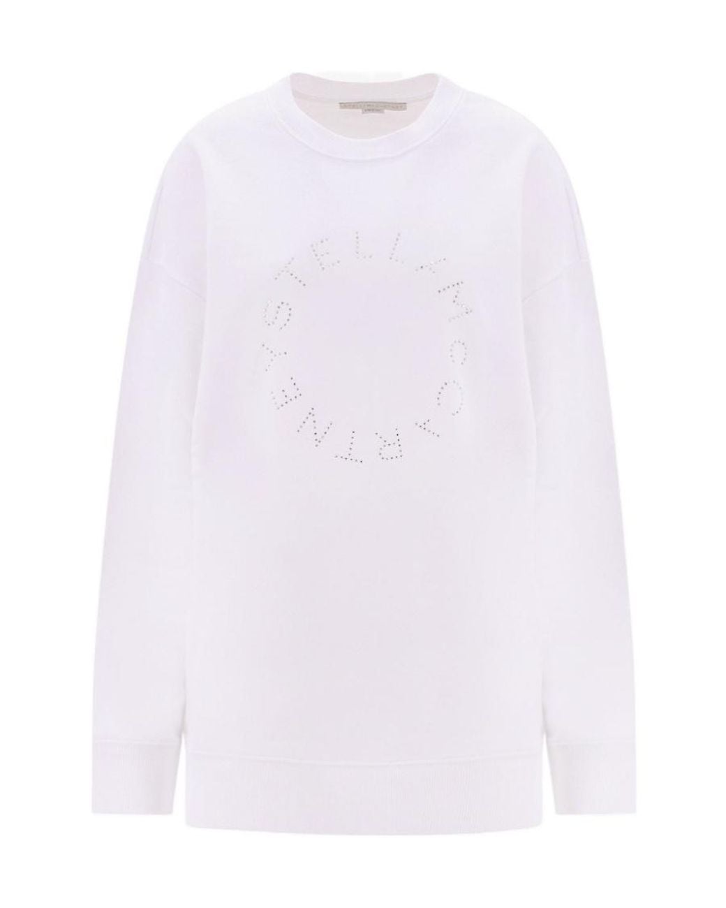 Stella McCartney White Logo Embellished Crewneck Sweatshirt