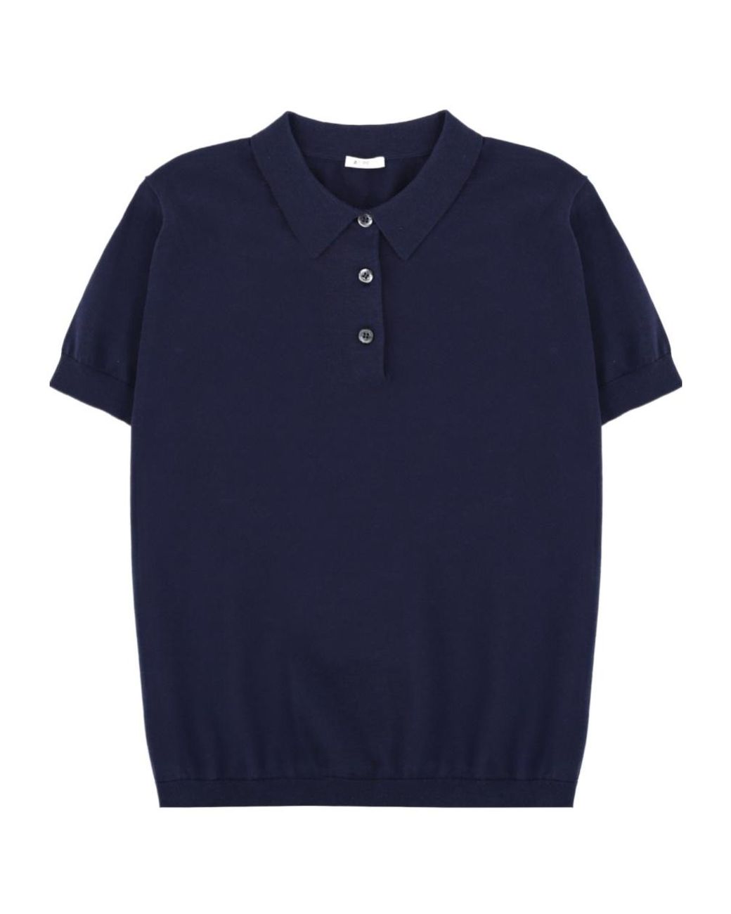 Aspesi Blue Button-Up Short-Sleeved Polo Shirt
