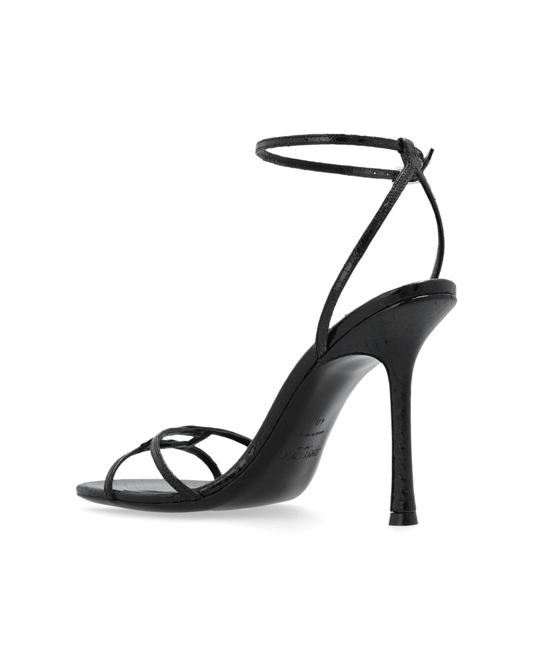 Jimmy Choo Metallic Leo 100 Wrap Leather Sandals
