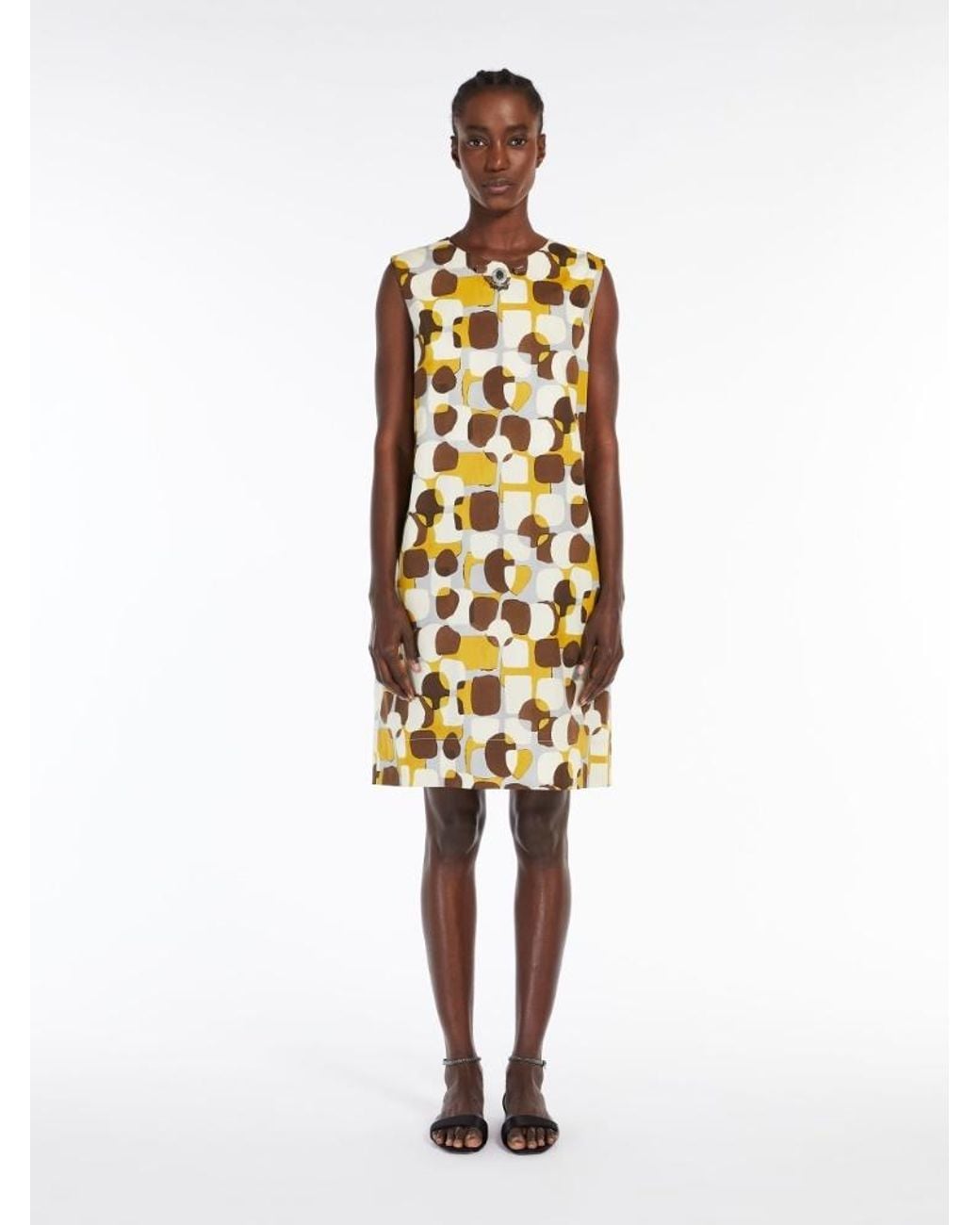 Max Mara Metallic 'S Crewneck Sleeveless Dress