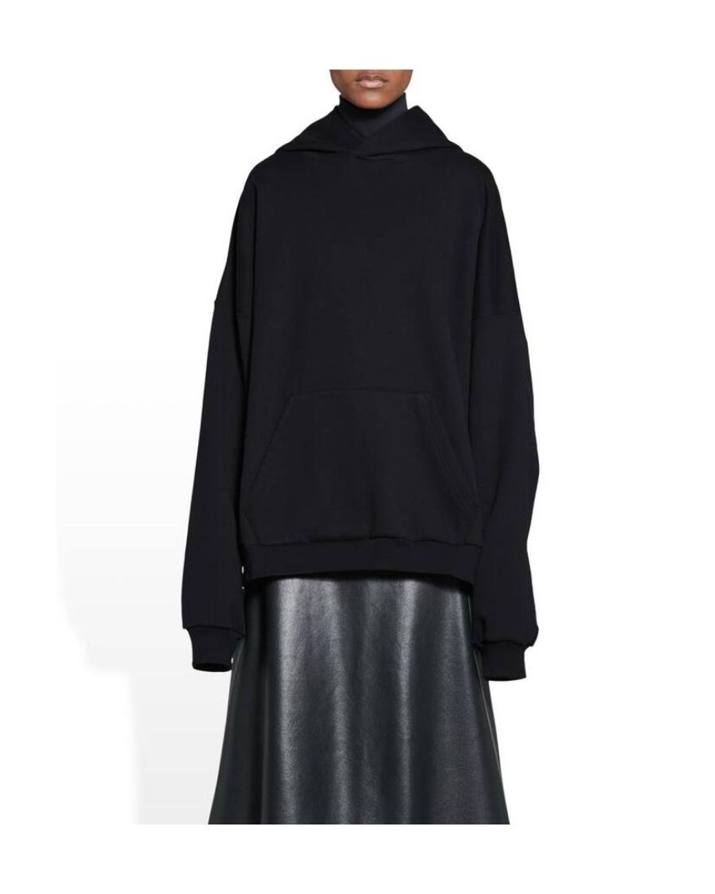 Balenciaga Black Logo Printed Long-Sleeved Hoodie