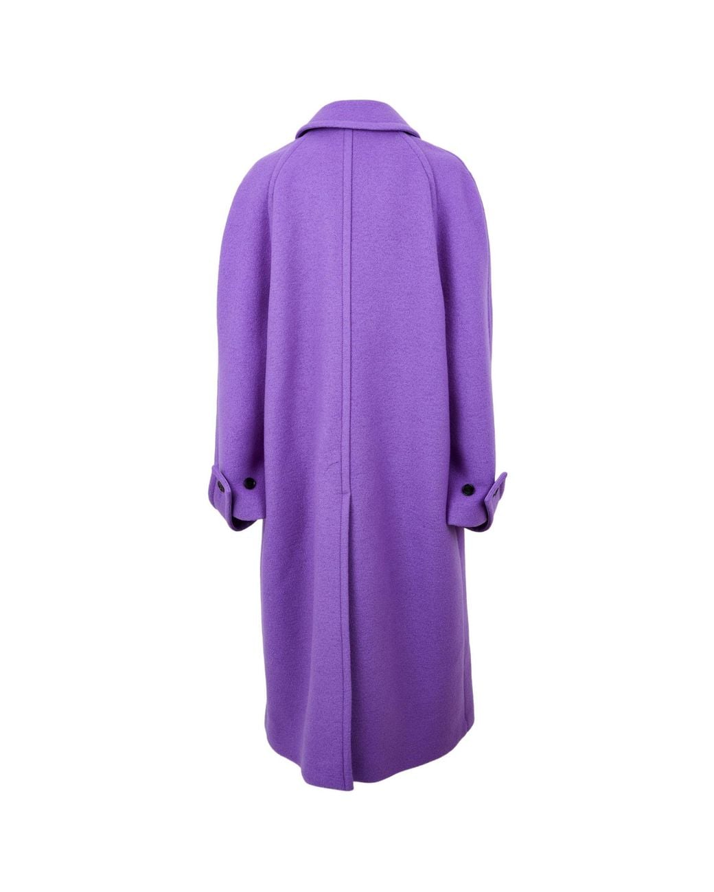 Gucci Purple Solid Color Wool Overcoat