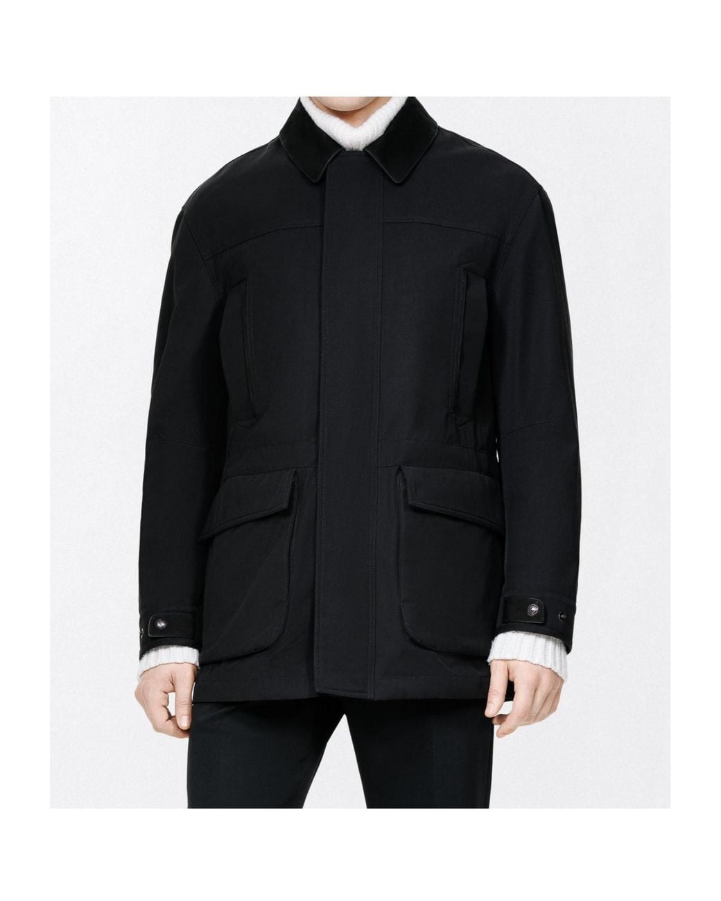 Tom Ford Black Contrast Collar Field Jacket for men