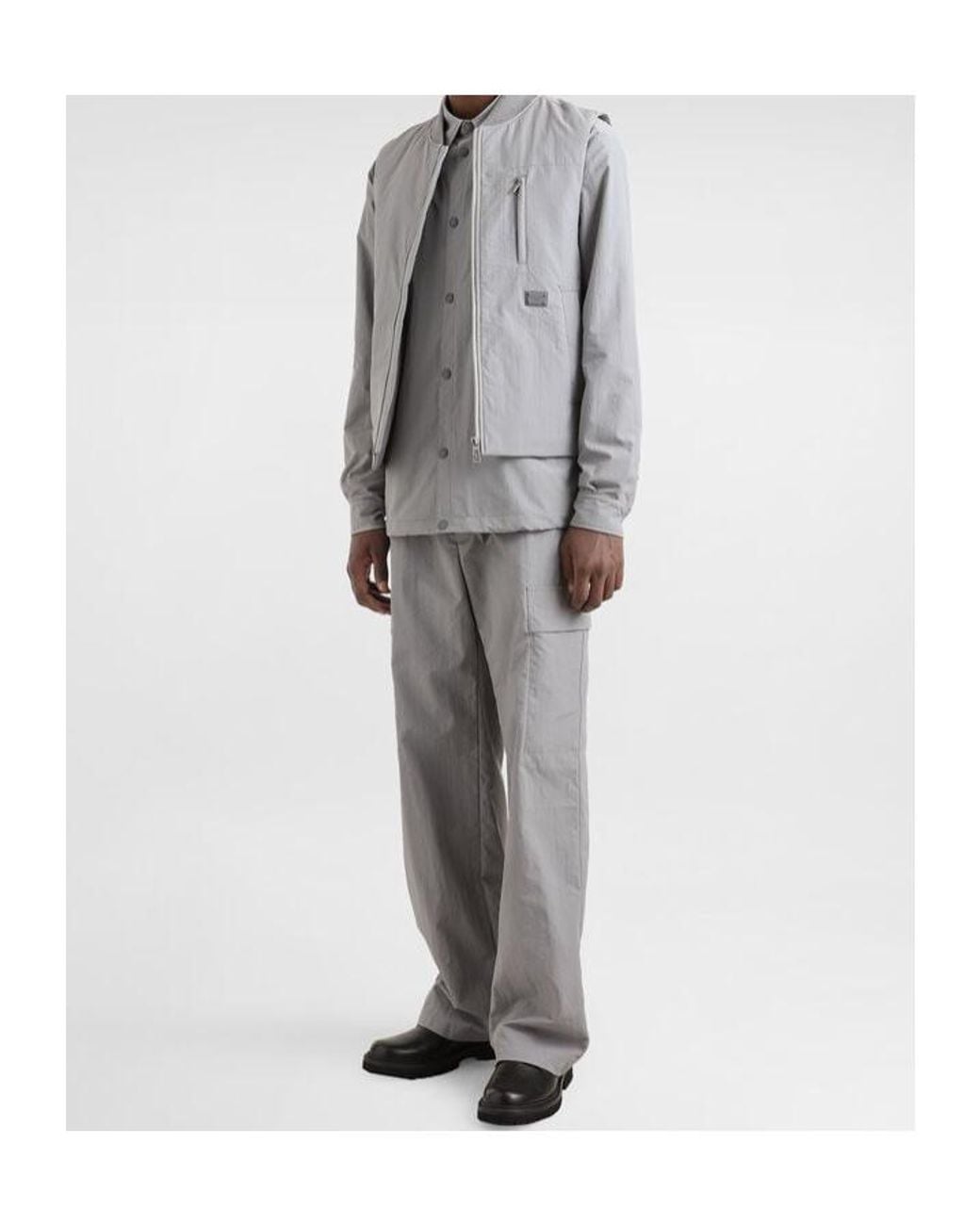 Dolce & Gabbana Gray Elastic Waist Cargo Pants for men