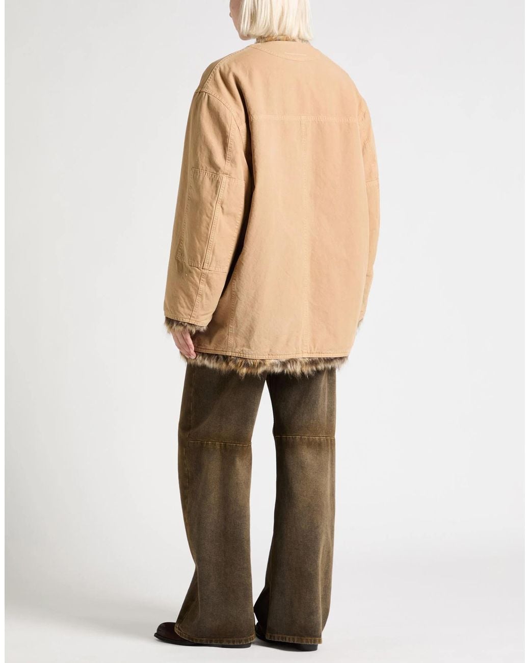 MM6 by Maison Margiela Natural Minimalist Long-Sleeve Jacket