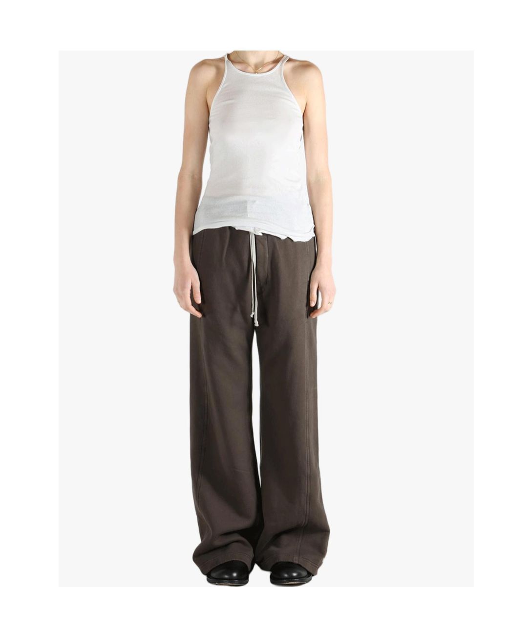 Rick Owens White Racer Back Tank Top