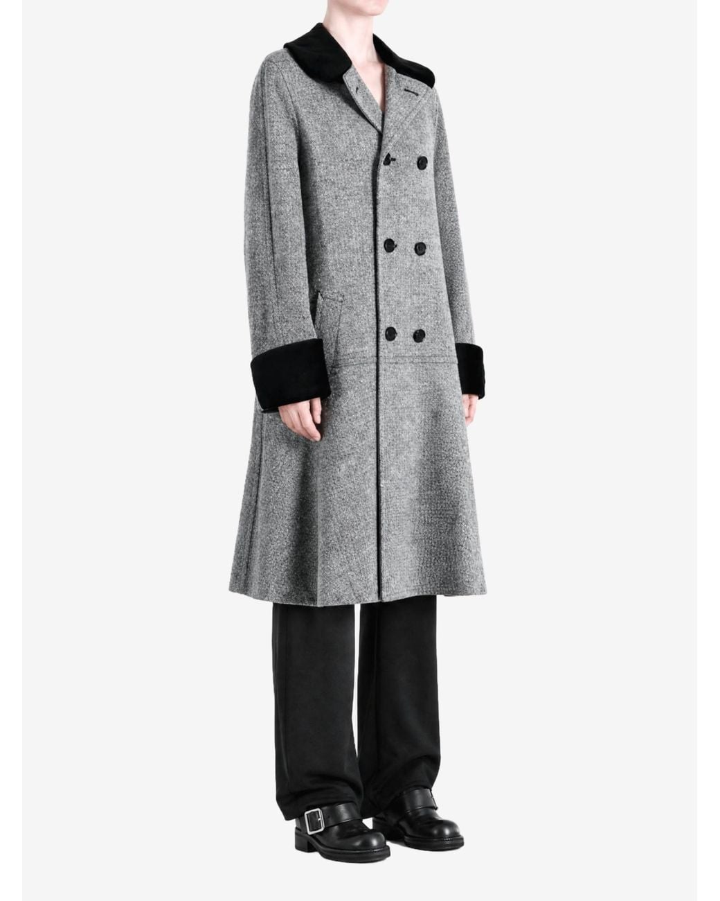 Comme des Garçons Gray Double-Breasted Coat
