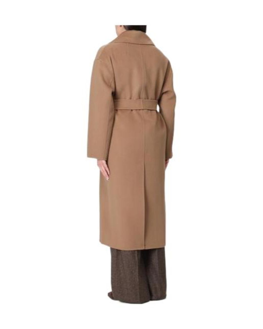 Max Mara Brown 'S Heller Long Belted Double Breasted Coat