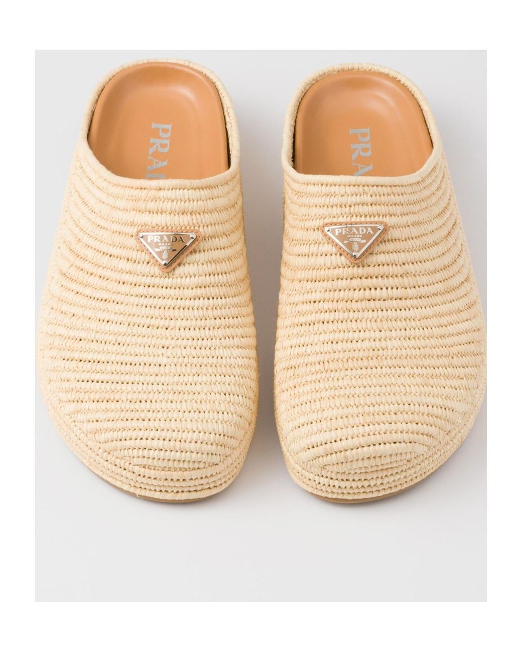 Prada ラフィア ミュール Raffia mules ★関税込 Prada Raffia Mules in Natural for Men | Lyst
