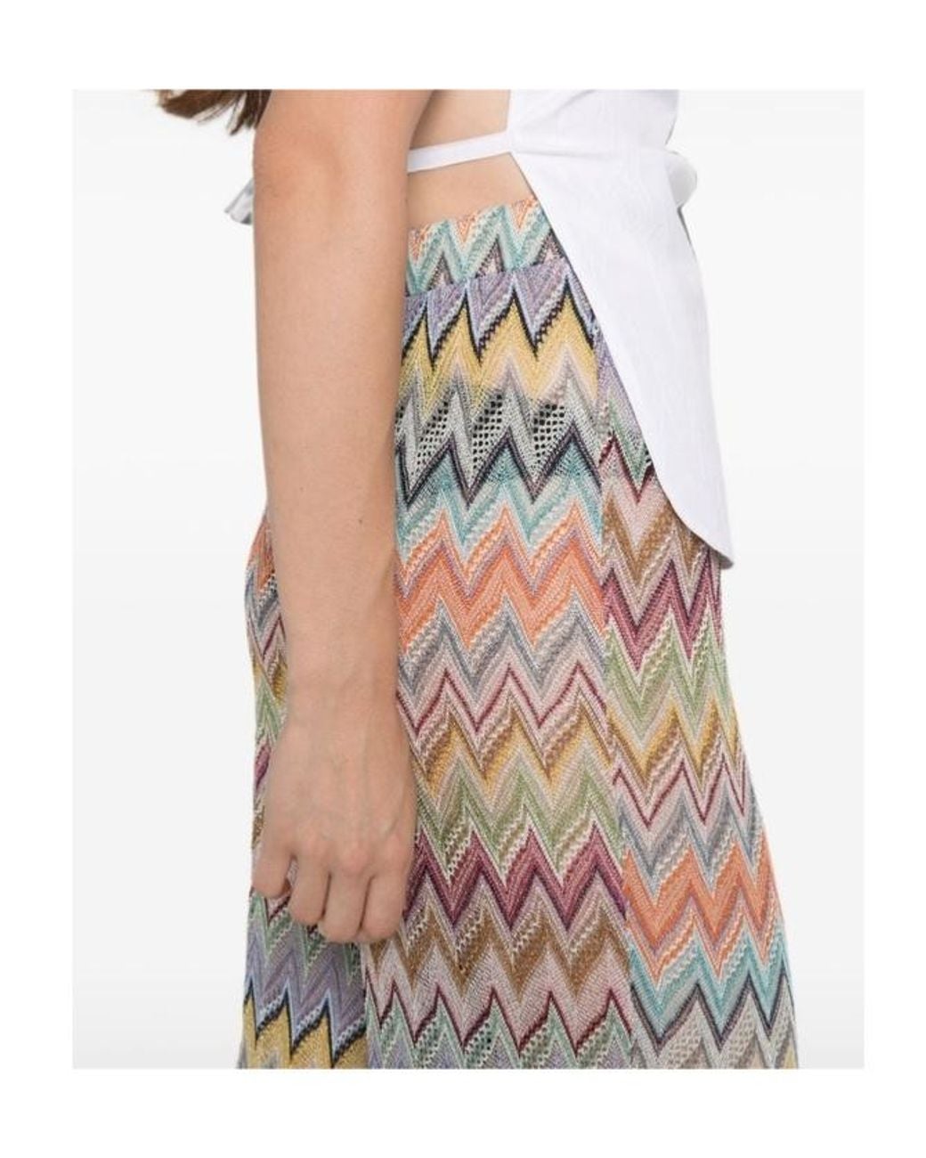 Missoni White Zigzag-Knit Trousers