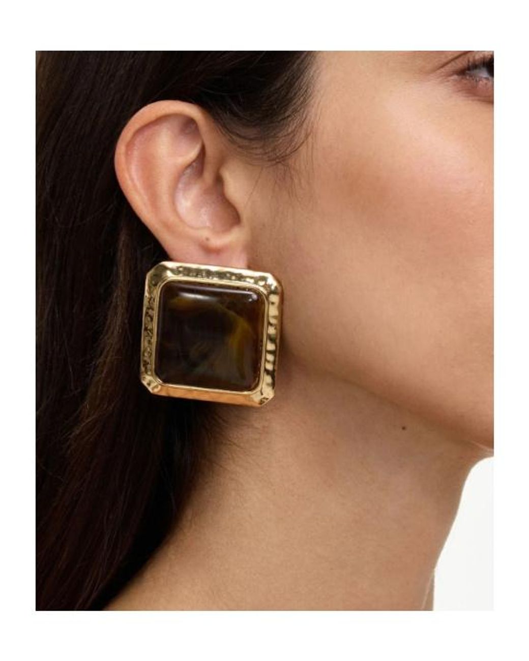 Self-Portrait Multicolor Hammered Enamel Stud Earrings