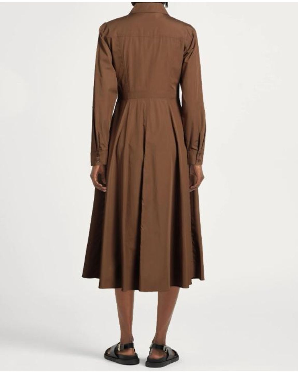 MAX&Co. Brown Long-Sleeved Shirt Dress
