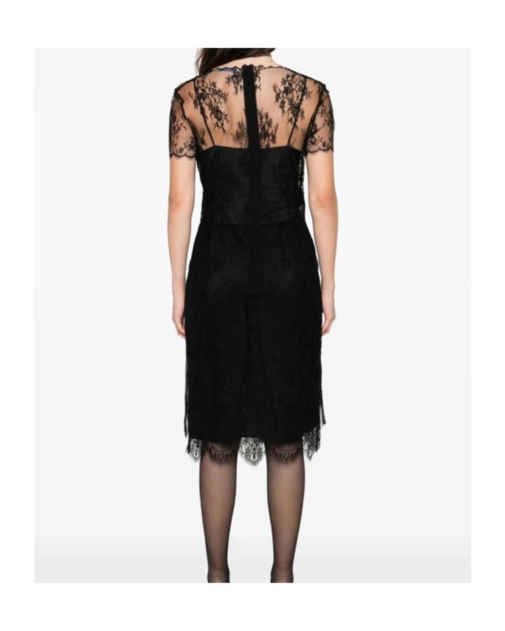 lace midi dress green Kate Puff Sleeve Lace Dress-Dark Green