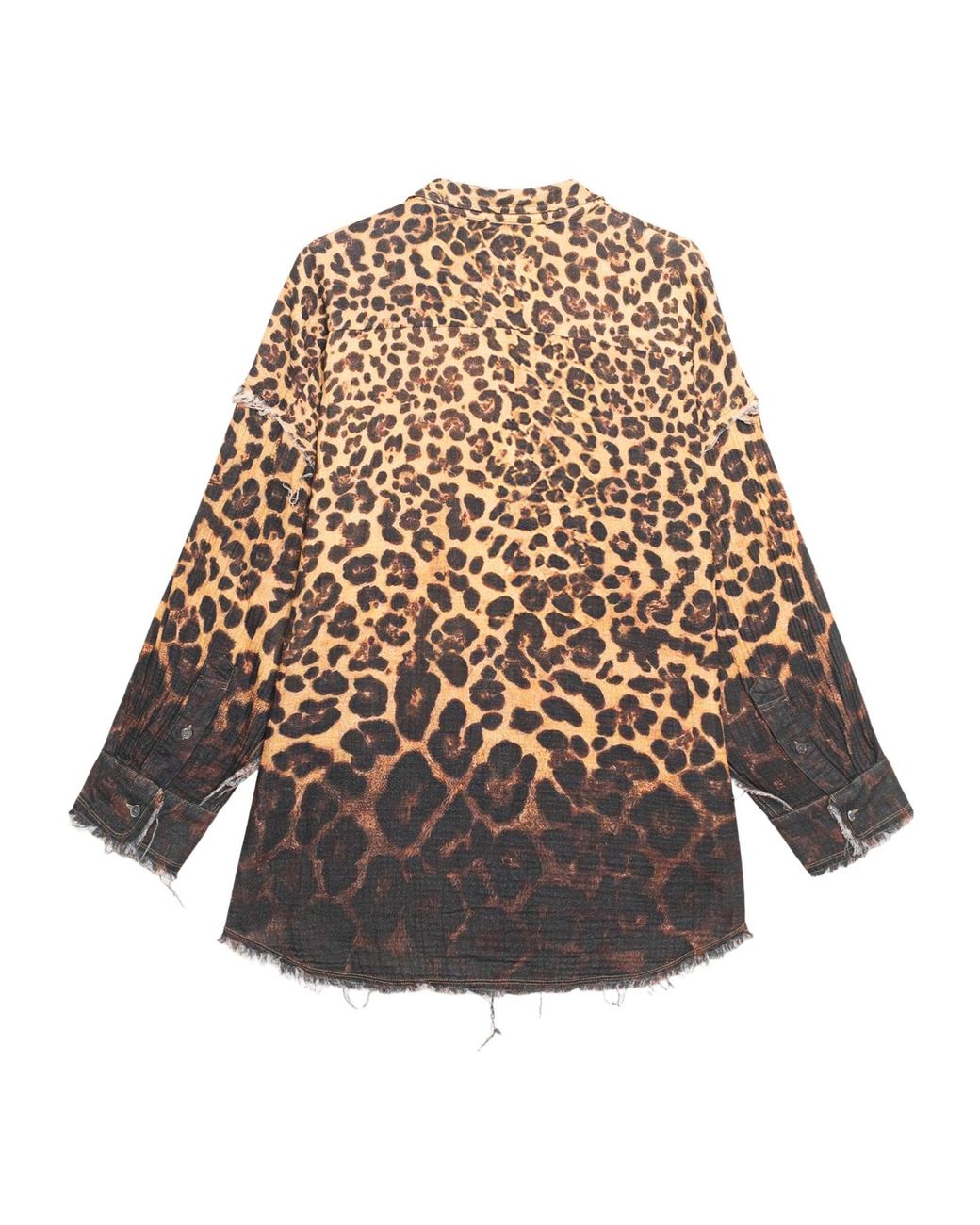 R13 Multicolor Shredded Seam Patterned Shirt