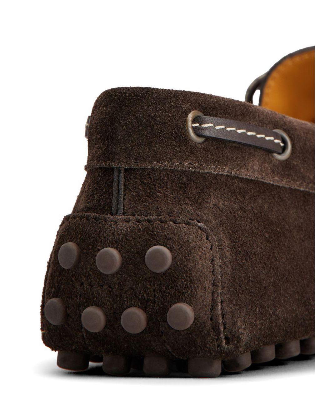 Tod's Brown Gommino Bow Flat Shoes