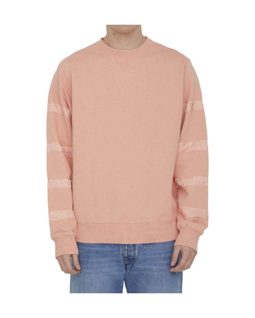 Dior Pink Homme Oblique Striped Crewneck Sweatshirt for men