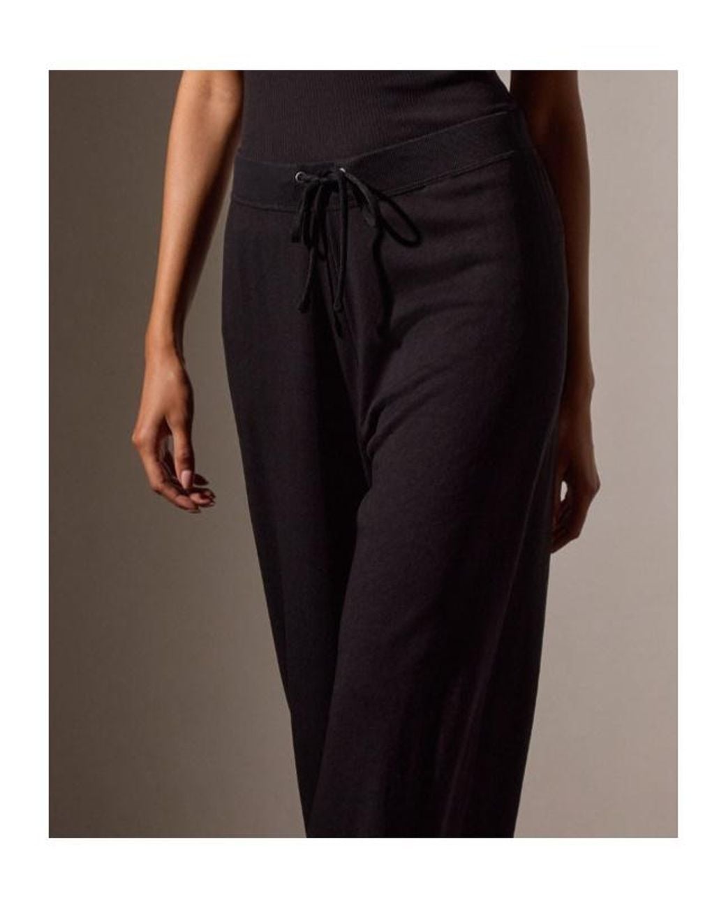 James Perse Black Wide-Leg Sweatpants