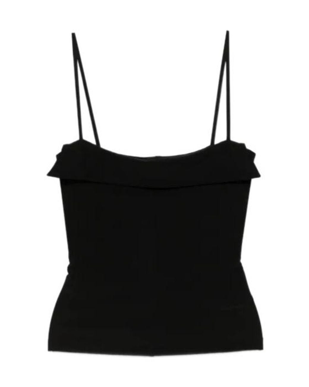 Nanushka Black Marinie Square-Neck Top