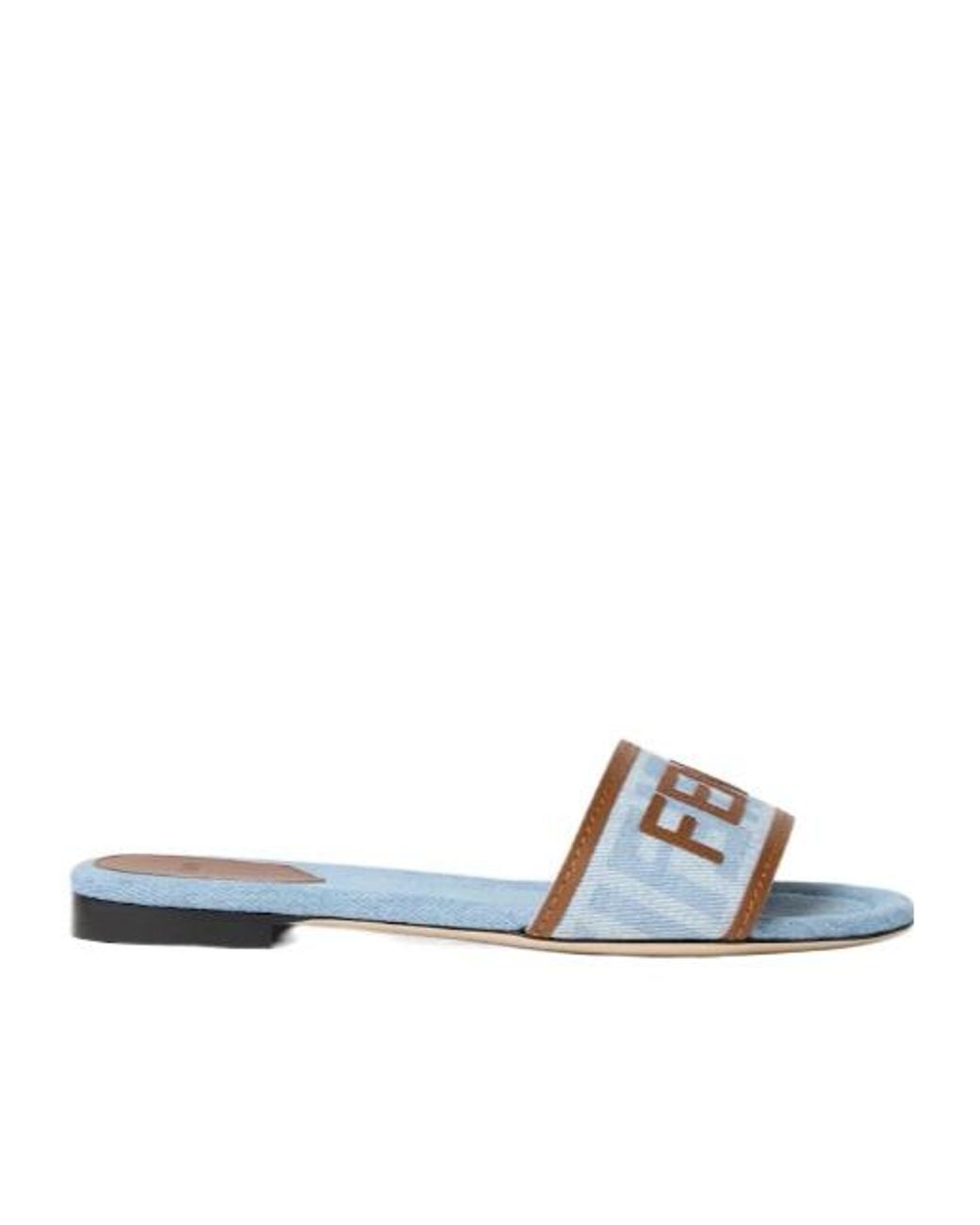 Fendi Blue Sunshine Ff Jacquard Slides