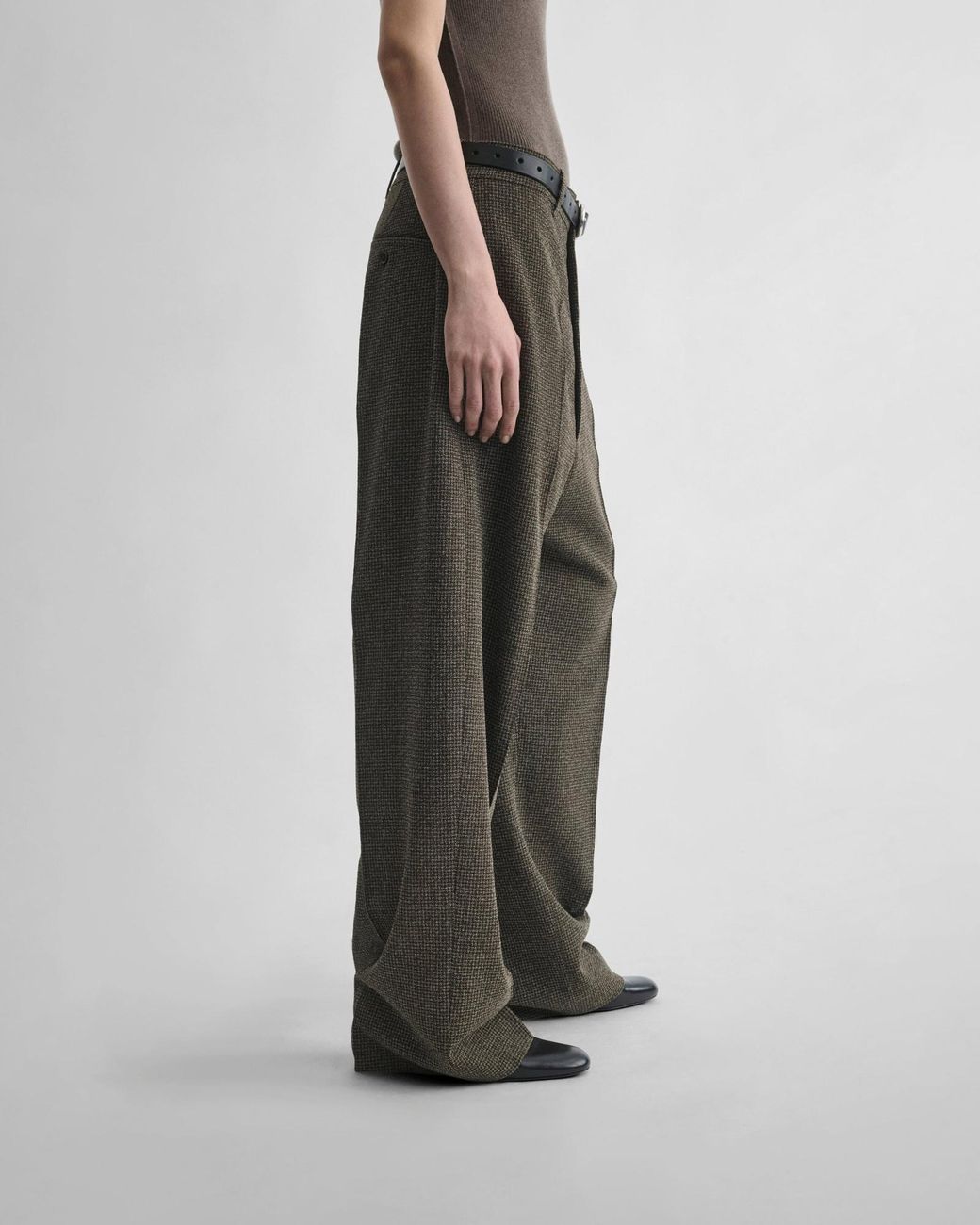 Phoebe Philo Gray Slim-Fit Wool Houndstooth Trousers