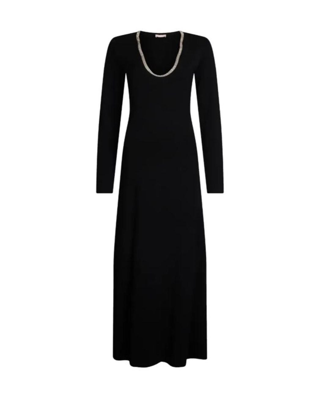 Liu Jo Black Knit Dress With Rhinestones