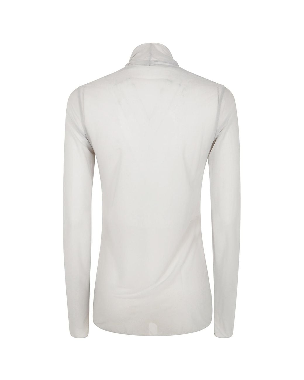 Yohji Yamamoto White Long-Sleeved Turtleneck Top