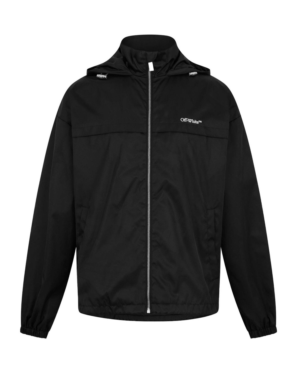 Off-White c/o Virgil Abloh Black Hooded Windproof Casual Jacket for men