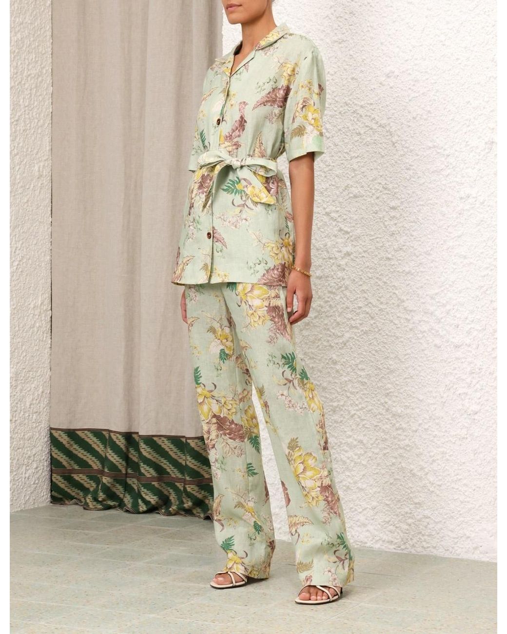 Zimmermann White Flower Straight Pants