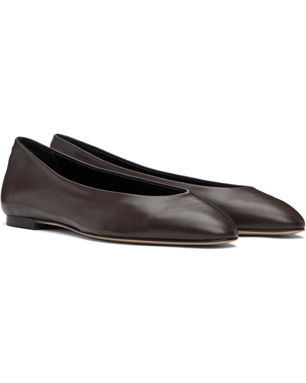 Aeyde Brown Pointed-Toe Ballet Flats