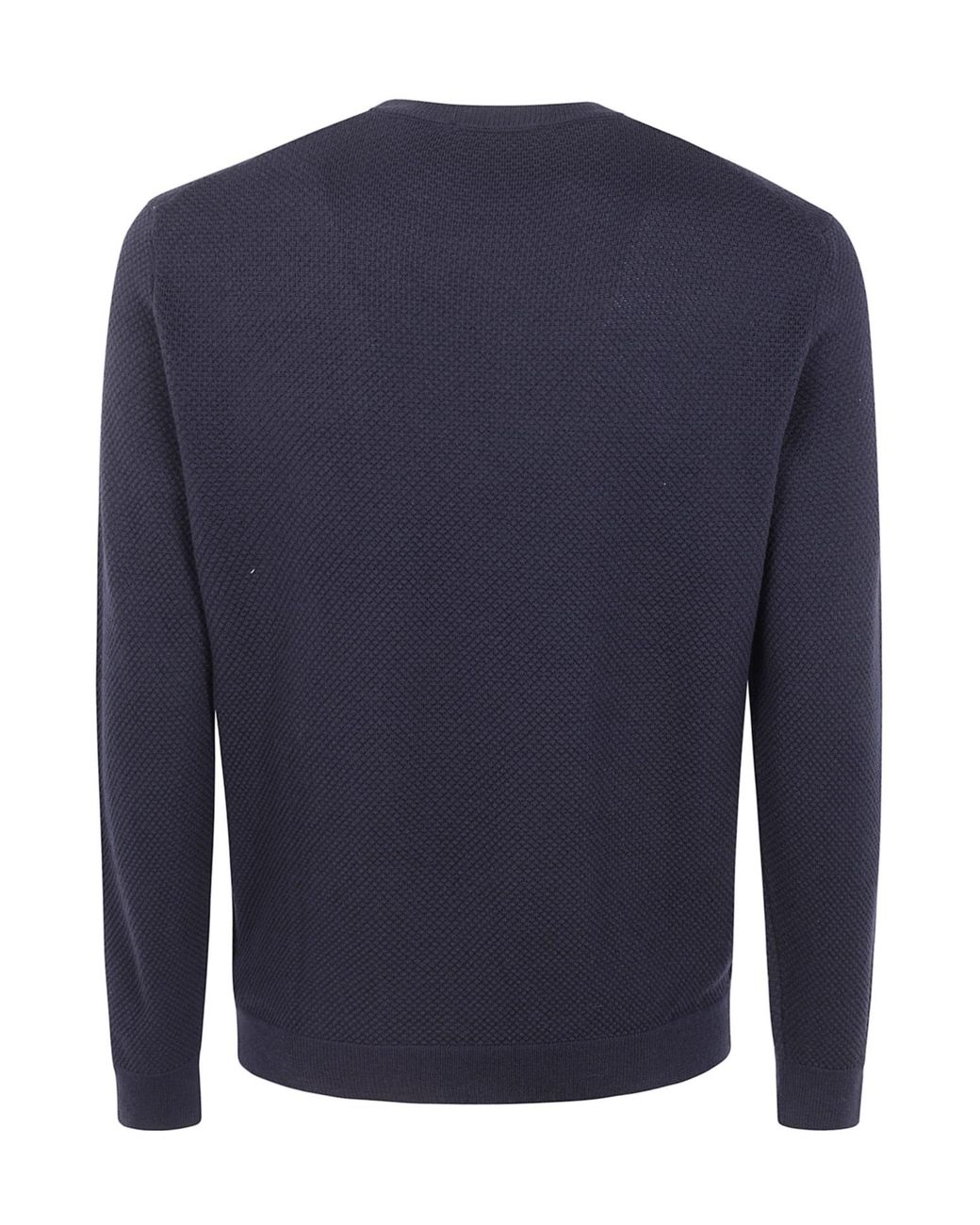 Zanone Blue Waffle-Knit Round-Neck Sweater for men