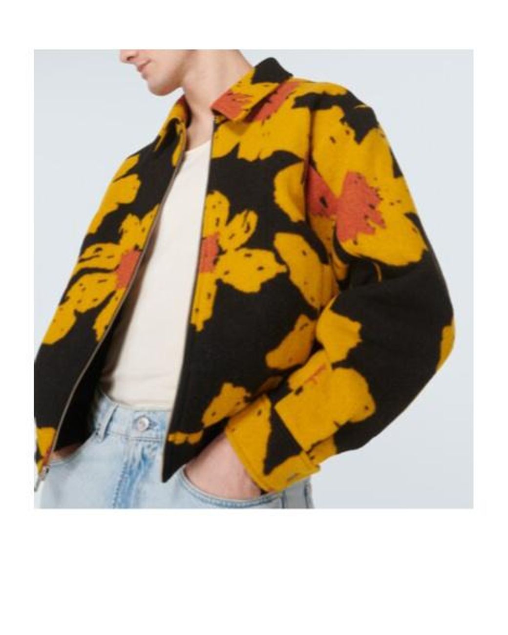 The Elder Statesman Yellow Senna Wool And Cashmere Bomber Jacket for men