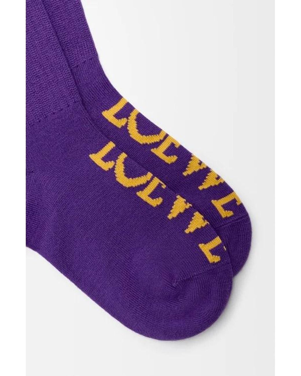 Loewe Purple Ribbed Logo Knee-High Socks
