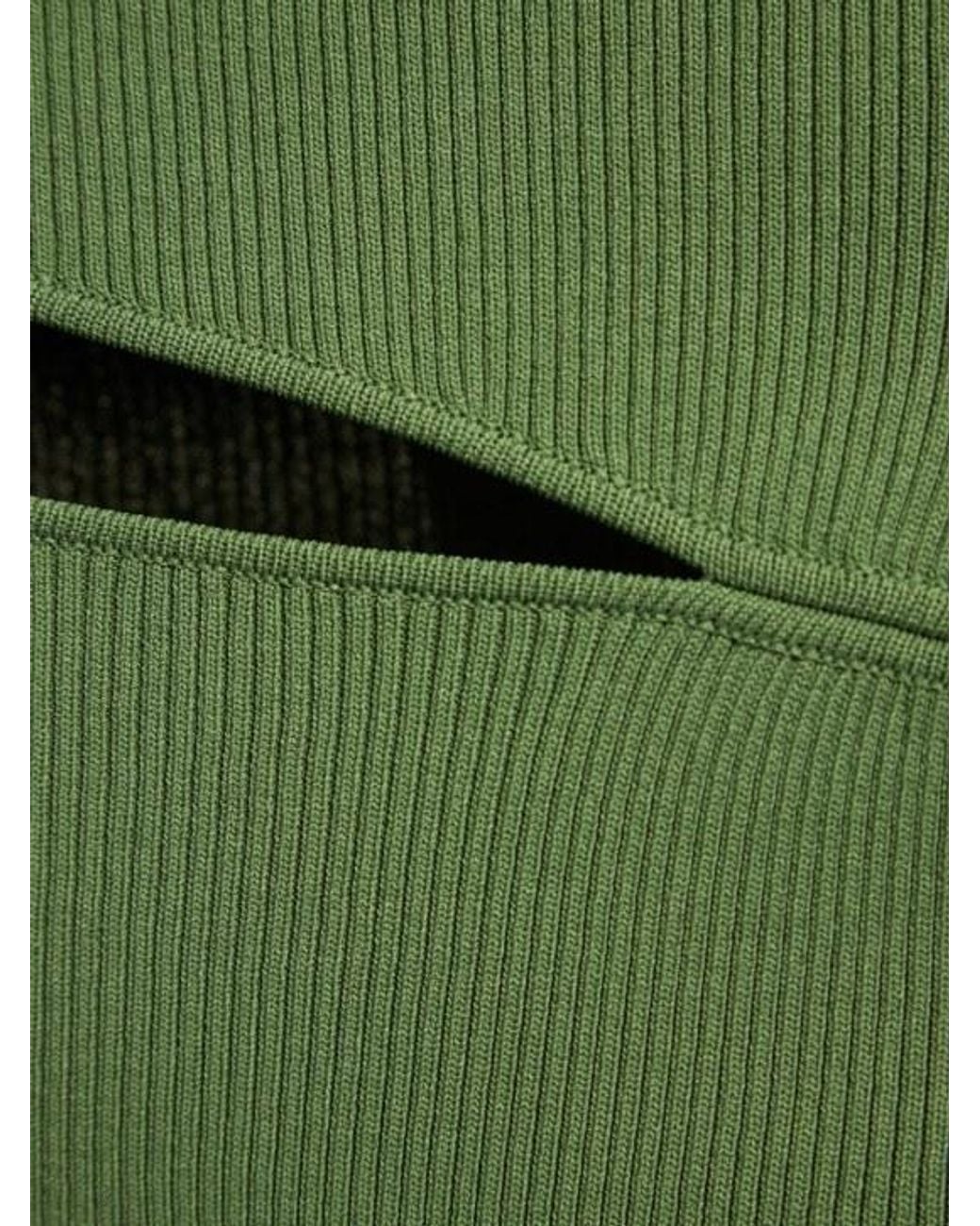 Christopher Esber Green Rib Cutout Long Skirt