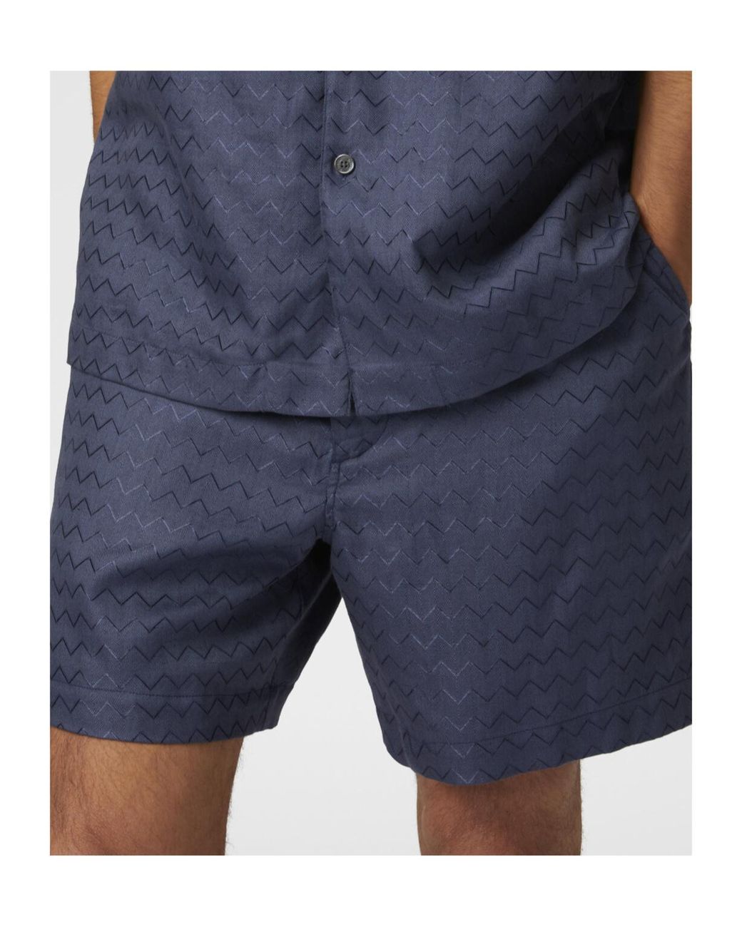 Missoni Blue Chevron-Pattern Tailored Shorts for men