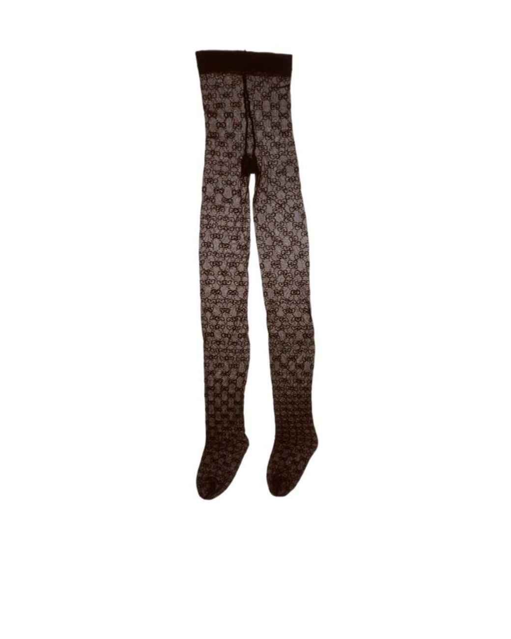 Gucci Brown Gg Stretch Nylon Tights